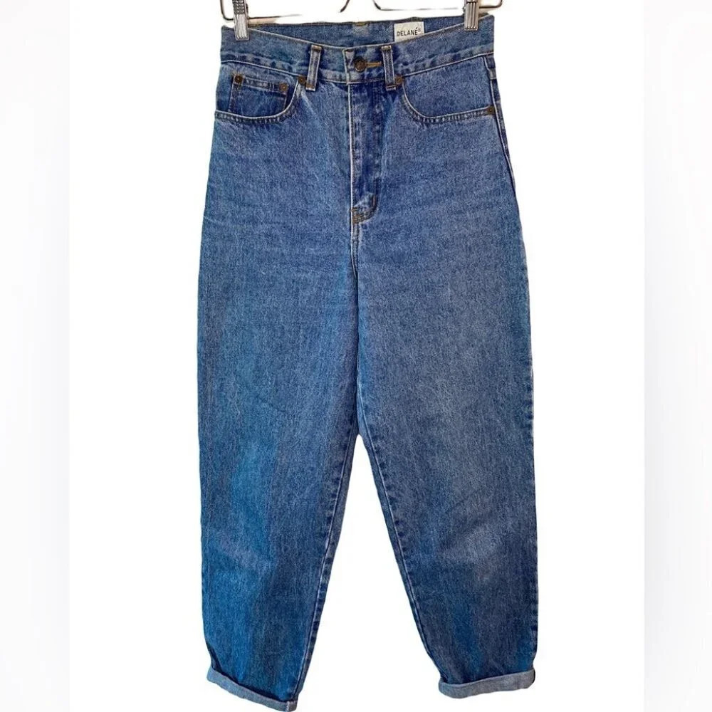 Delanè Vintage Straight Leg High Waist Jeans 100% Cotton